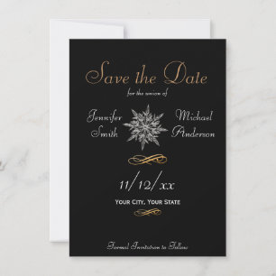 Save the Date Winterschneeflocke Einfache Hochzeit