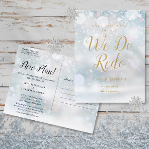 Save the Date Wir machen Redo Winter Event Gold Sc Postkarte