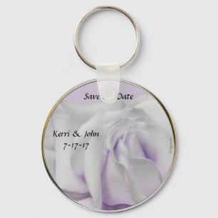 Save the Date Wirble blasse Violett-Gastgeschenk H Schlüsselanhänger