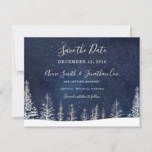 Save The Date Wonderland Neige Étoiles Mariage Enregistrer La Da