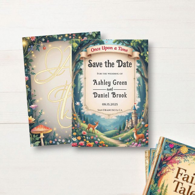 Save The Date Woodland Enchanted Forest Castle Fairytale Mariage (Créateur téléchargé)