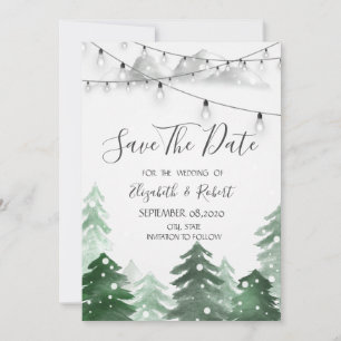 Save The Date Woodland, Feux De Chaîne De Forêt Enregistrer La D