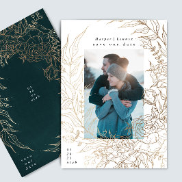 Save The Date Wreath Classique Élégant Et Moderne Or Élégant