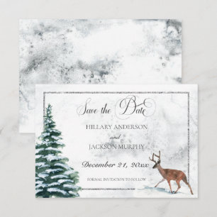 Save The Date Wreath d'hiver et Mariage cardinal