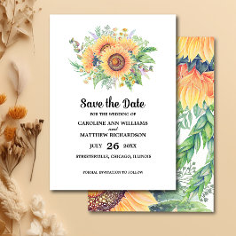 Save The Date. Wtercolor Sonnenblumen Hochzeit Einladung