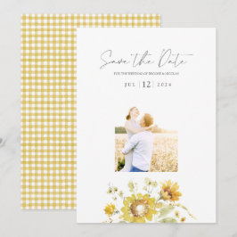 Save The Date Yellow Sunflower Aquarelle Mariage Photo
