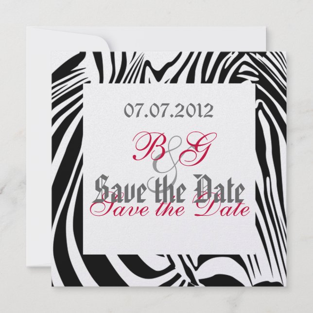 Save The Date Zebra Enregistrer la date (Devant)