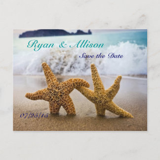 Save the Date zwei Starfish Postkarte