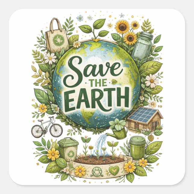 Save the Earth – Eco Sticker (Vorderseite)