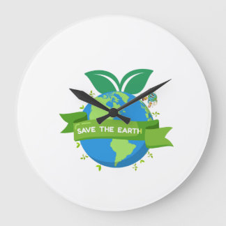 Save the Earth Wall Clock Große Wanduhr