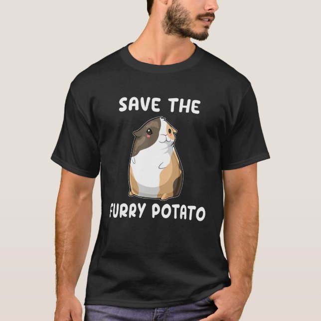 Save The Furry Potato  Guinea Pig T-Shirt (Vorderseite)