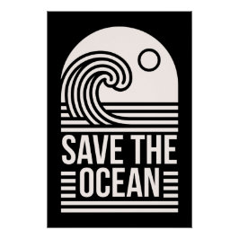 Save the ocean protection conservation volunteer poster
