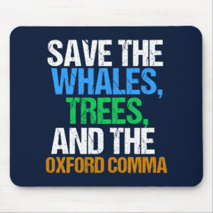 Save the Oxford Comma Funny Mousepad