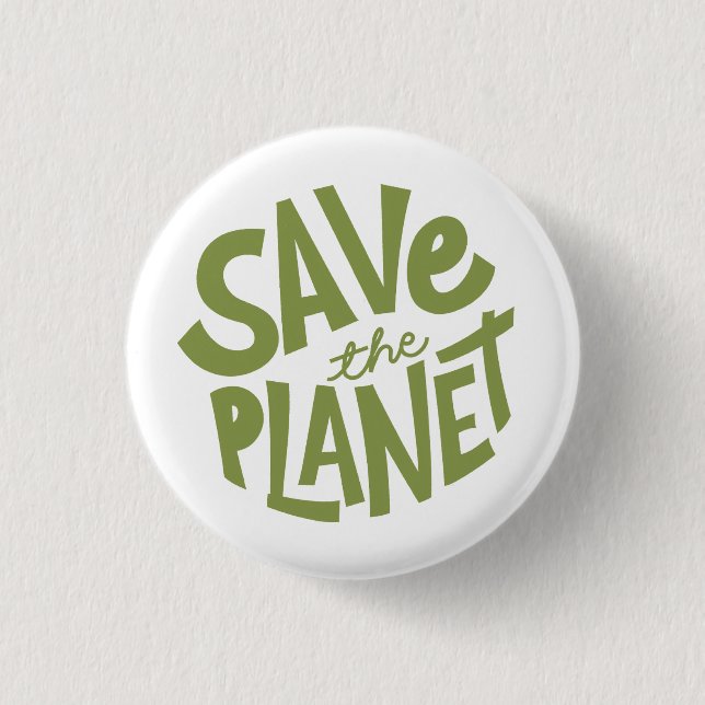 Save the Planet Design – Eco Friendly Earth  Button (Vorderseite)