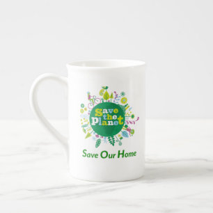 "Save the Planet: Rett Our Zuhause"-Nachricht insp Prozellantasse
