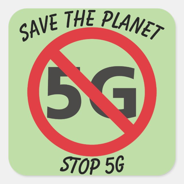 Save the Planet, Stop 5G sticker (Devant)