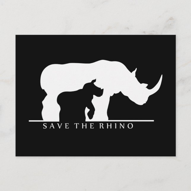 Save The Rhino Postkarte (Vorderseite)