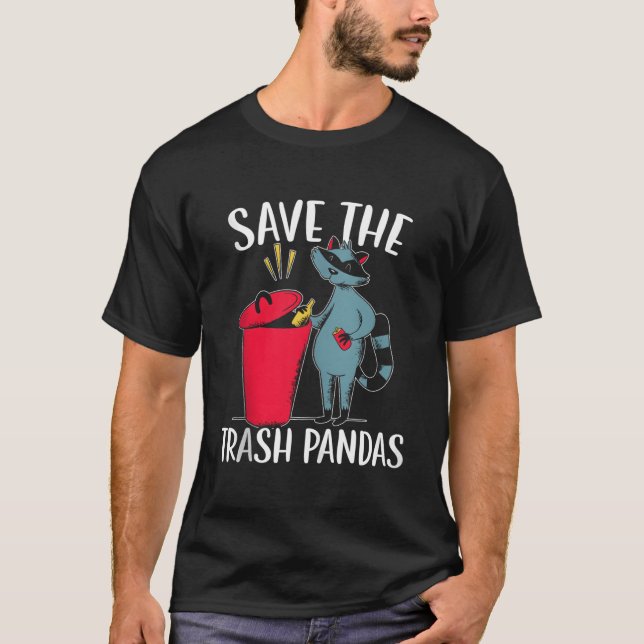Save The Trash Pandas Raccoon Wildlife Animal T-Shirt (Vorderseite)
