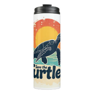 Save The Turtles Animal Rights Sea Turtle Retro St Thermosbecher