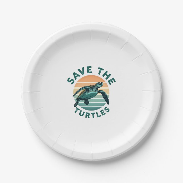 Save The Turtles Animal Turtle Pet Lover (1) Pappteller (Vorderseite)