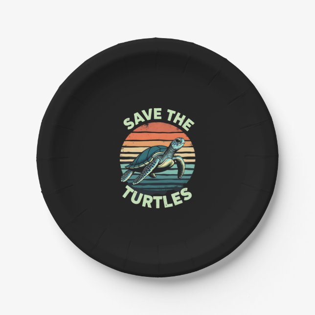 Save The Turtles Animal Turtle Pet Lover (2) Pappteller (Vorderseite)