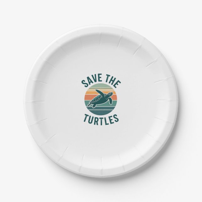 Save The Turtles Animal Turtle Pet Lover (2) Pappteller (Vorderseite)