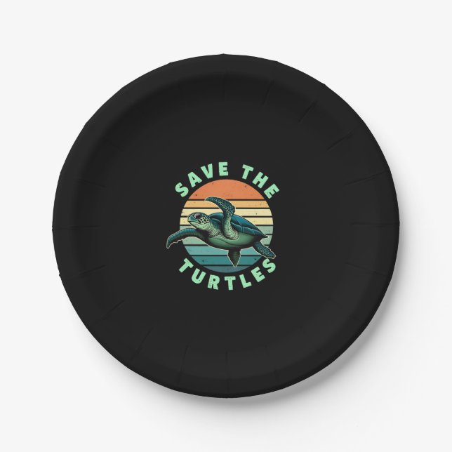 Save The Turtles Animal Turtle Pet Lover (3) Pappteller (Vorderseite)