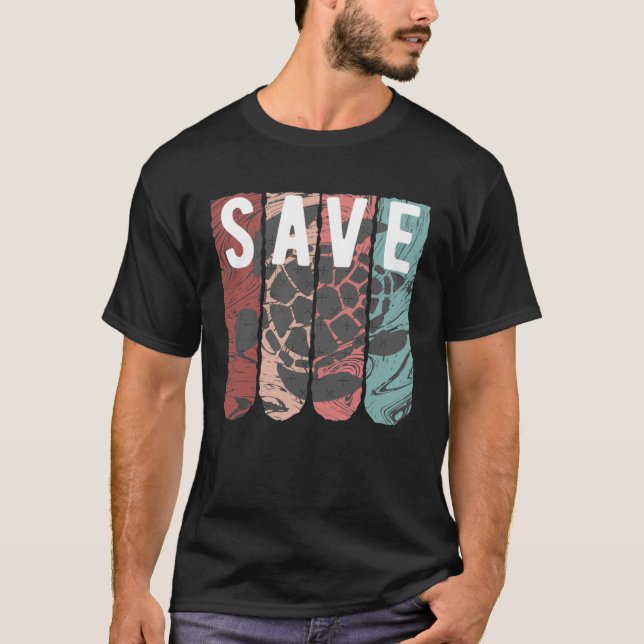 Save theurtles Retro retro T-Shirt (Vorderseite)