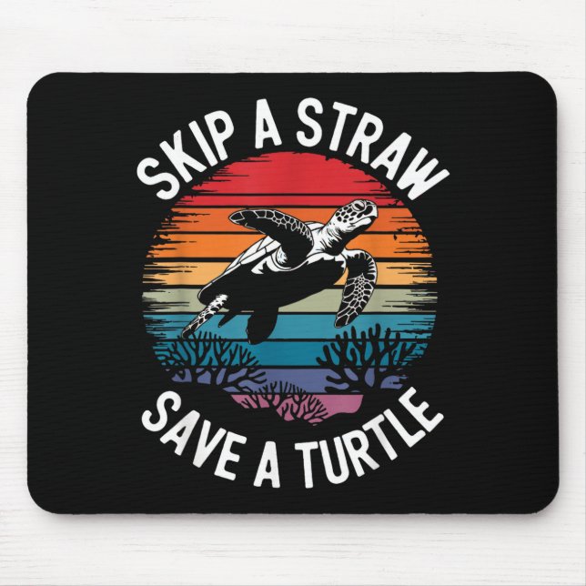 Save Turtles Sea Ocean Turtle Shirt  Mousepad (Vorne)
