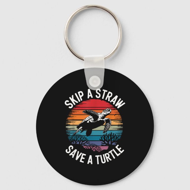 Save Turtles Sea Ocean Turtle Shirt  Schlüsselanhänger (Vorderseite)