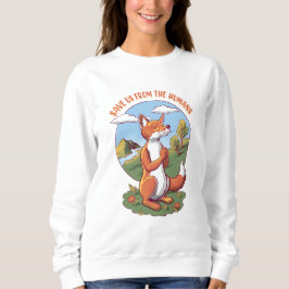 Save Us from the Humans – Praying Fox Design Sweatshirt