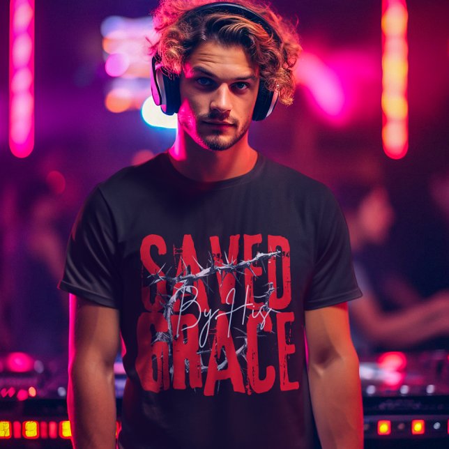 Saved by Grace - Believers Bible verse Scripture T-Shirt (Von Creator hochgeladen)