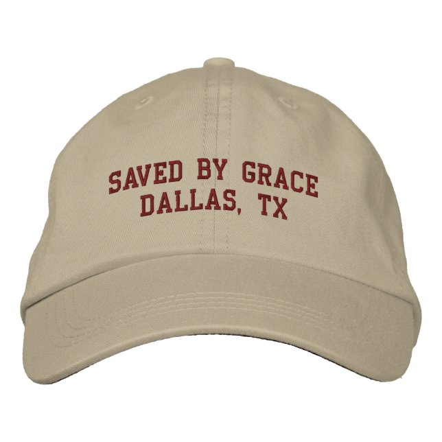 Saved by Grace Christain Embroidered Hat Bestickte Baseballkappe (Vorderseite)