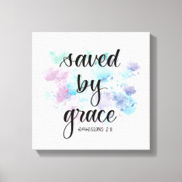 Saved by grace | watercolor background leinwanddruck