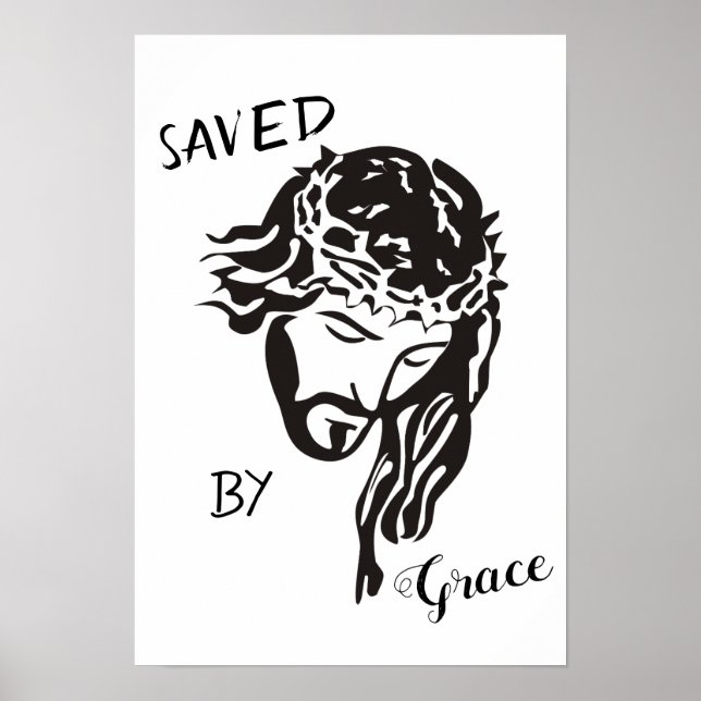 Saved by the Grace of God Jesus SVG Poster (Vorne)