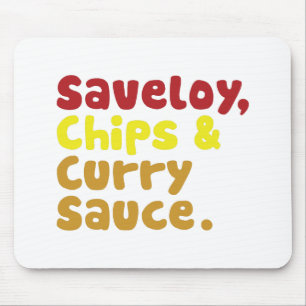 Saveloy, Chips & Curry Sauce. Mousepad