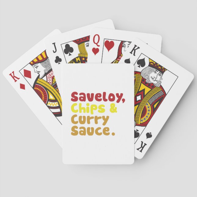 Saveloy, Chips & Curry Sauce. Spielkarten (Rückseite)
