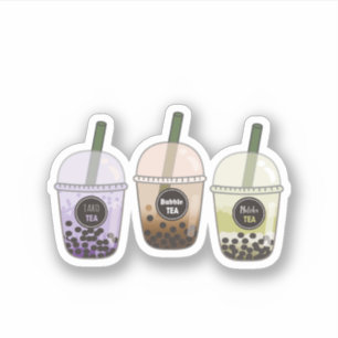 Saveurs de thé au lait Stickers thé Boba mignone