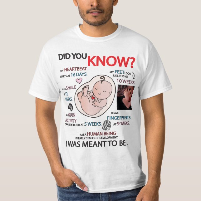 "Saviez-vous ?" T-shirt Informations Pro-Life (Devant)