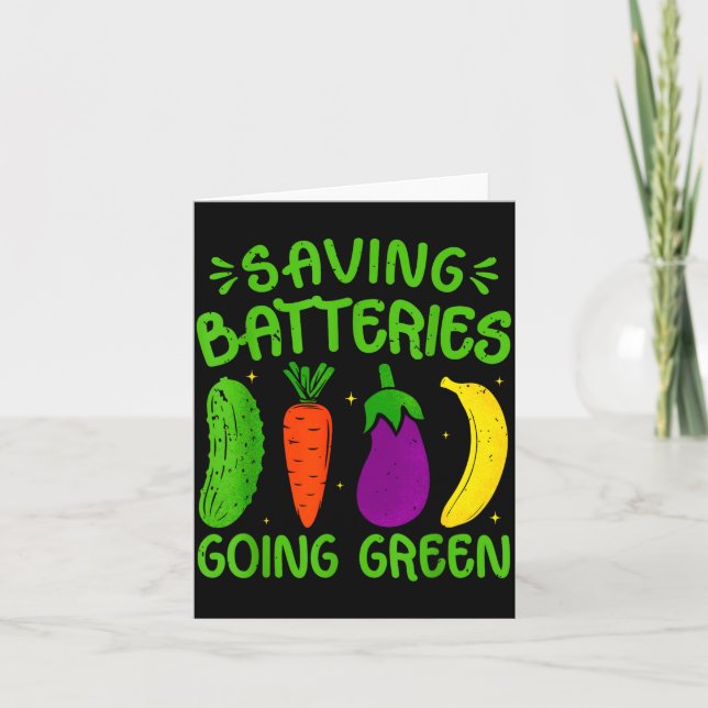 Saving Batteries Going Green Funny Inappropriate H Karte (Vorderseite)