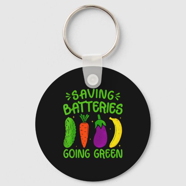 Saving Batteries Going Green Funny Inappropriate H Schlüsselanhänger (Vorderseite)