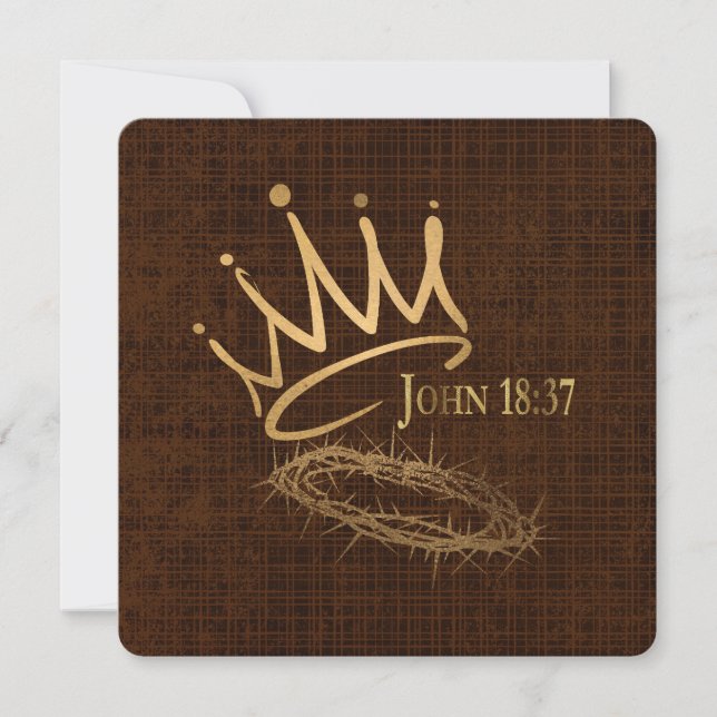 SAVIOR KING Elegante Bronze Christliche Weihnachte Karte (Vorderseite)