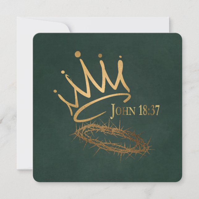 SAVIOR KING Elegante Grün Christliche Weihnachten Karte (Vorderseite)