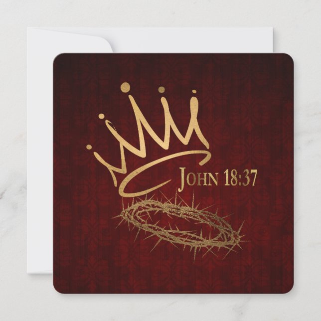 SAVIOR KING Elegante Rot/Gold Christliche Weihnach Karte (Vorderseite)