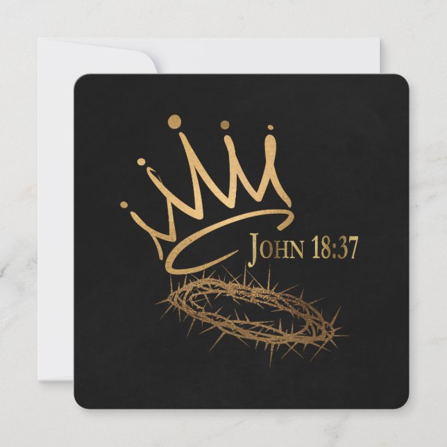 SAVIOR KING Elegantes Schwarzes Christliches Weihn Karte (Vorderseite)