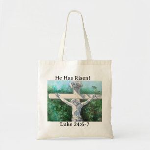 Savior/Luke 24:6-7 Originale Kunstwerke Tragetasche