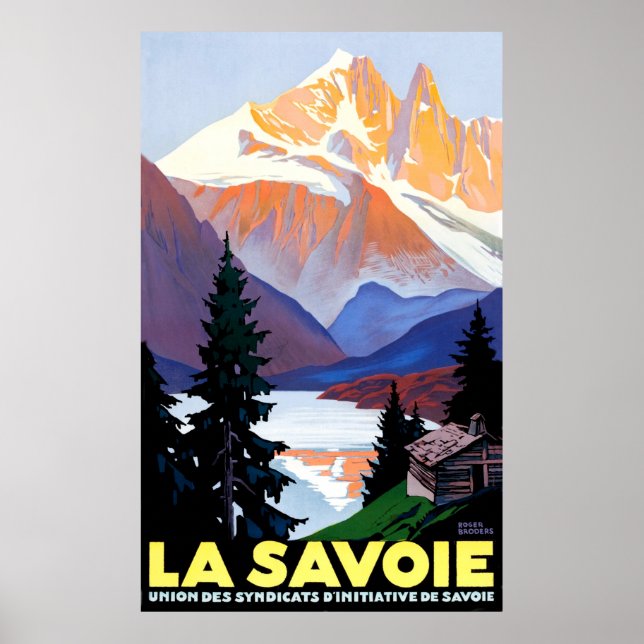 Savoie, Französische Alpen, Berge, Vintage Poster (Vorne)
