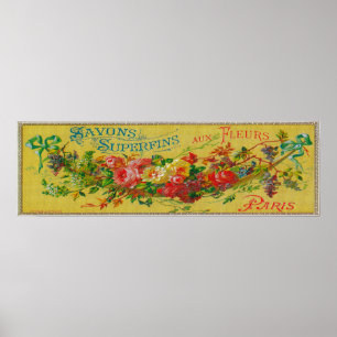 Savon Superfins Soap LabelParis, Frankreich Poster