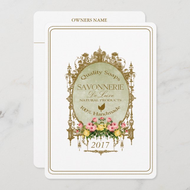 SAVONNERIE ~ Carte d'invitation (Devant / Derrière)