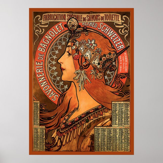 Savonnerie De Bagnolet von Mucha Poster (Vorne)